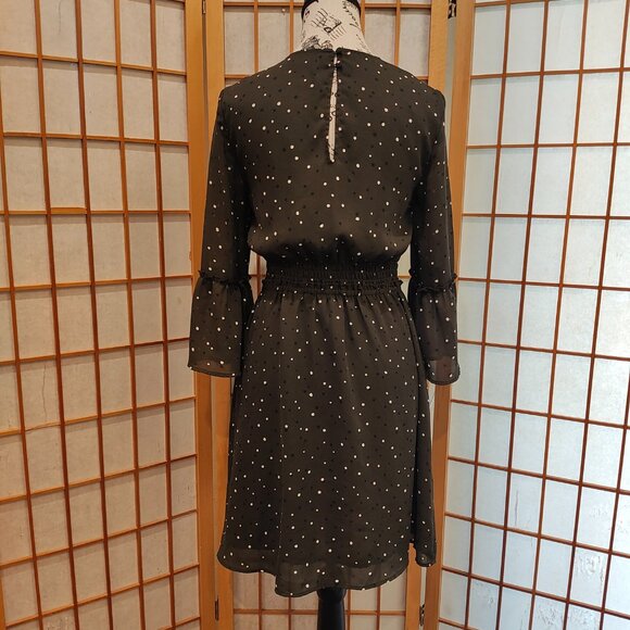 H&M Green Polka Dot Bell Sleeve Dress, Size US 4/EUR 34, EUC! - Picture 3 of 7